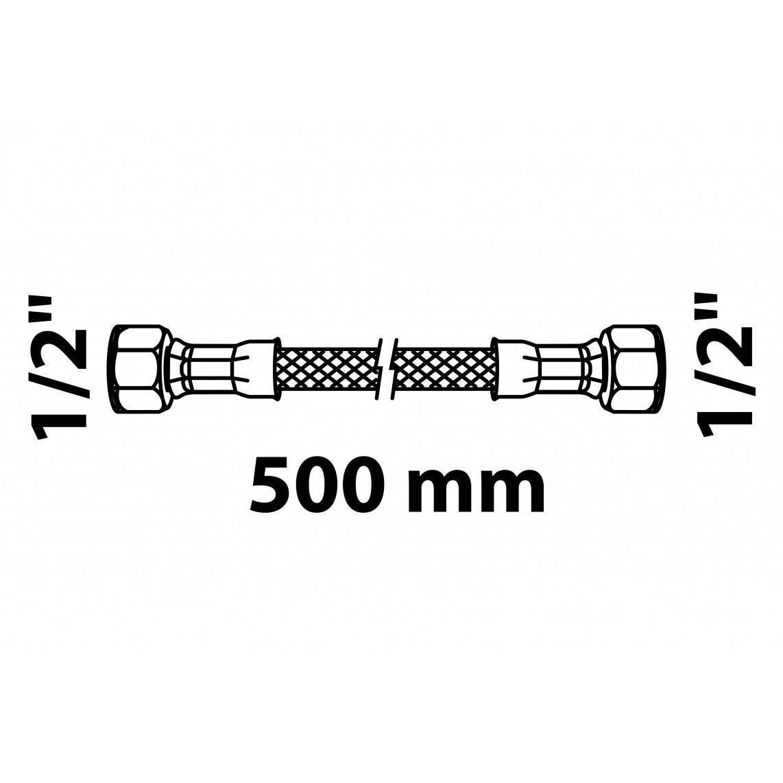 98627878 Flexible connection hose 500 mm, 1/2" female x 1/2" female vue 2