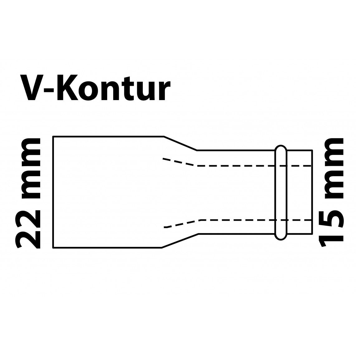 988615454 Reducing nipple, press fitting for copper V-profile, 22 mmA x 15 mm, 1 socket vue 2