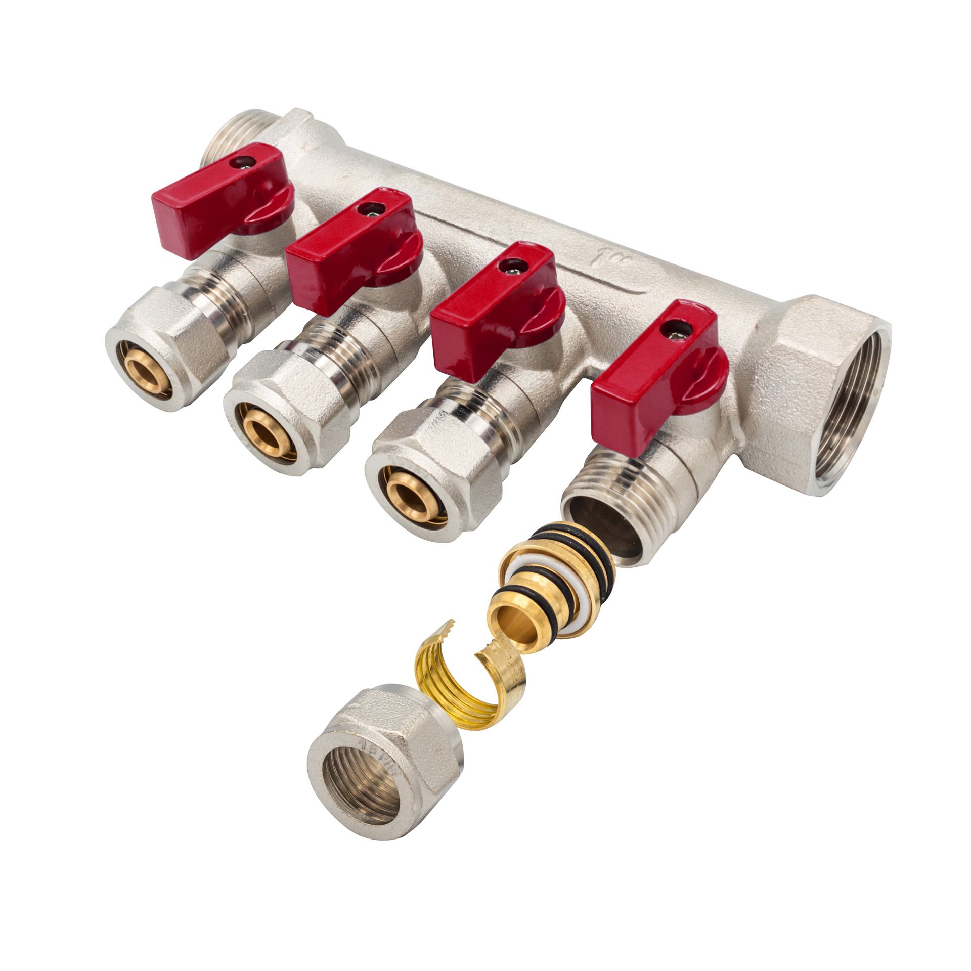 Collecteur À Vanne MF-1” 4×16 Rouge