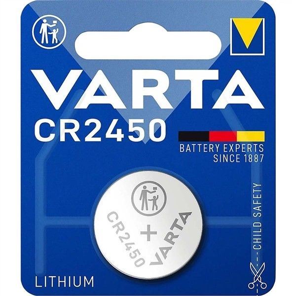 Pile Lithium 3V 540mAh hauteur 5mm diamètre 24mm CR2450