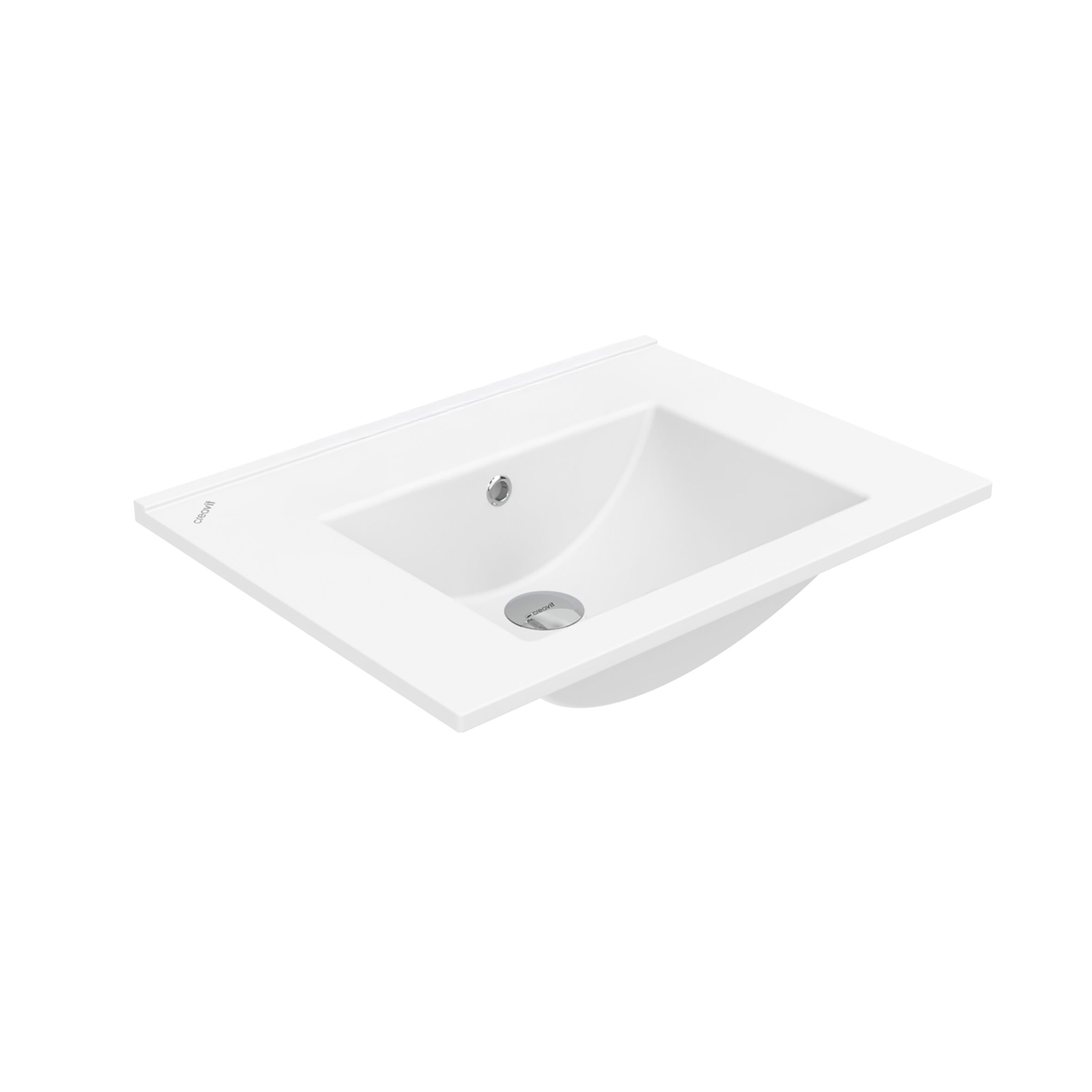 SU Lavabo - 1 Lavabo - Sans Trou DE Robinet - Céramique - 60×45 CM - Blanc Brillant