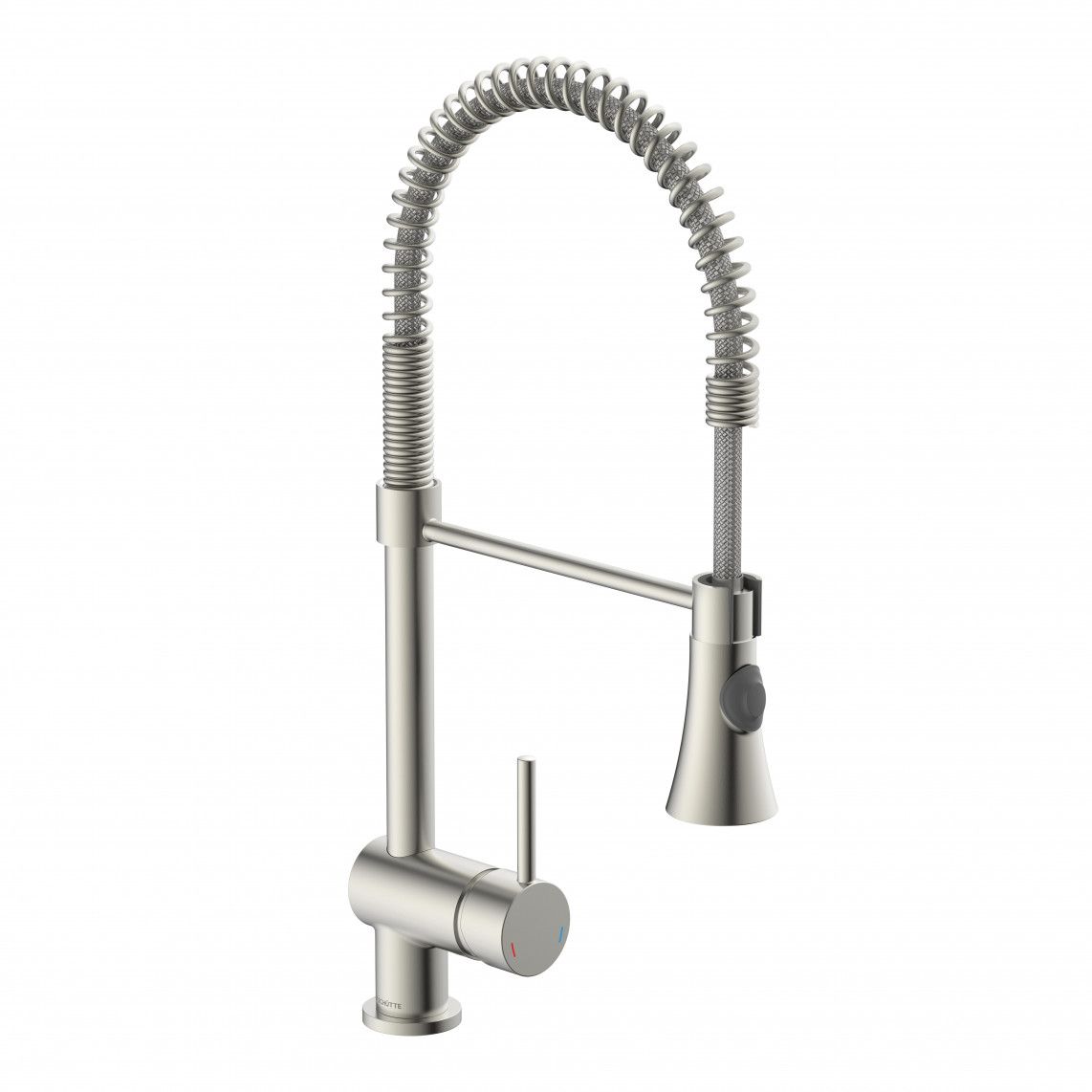 79195 CORNWALL Sink mixer low pressure, stainless steel look, with spiral spring vue 2