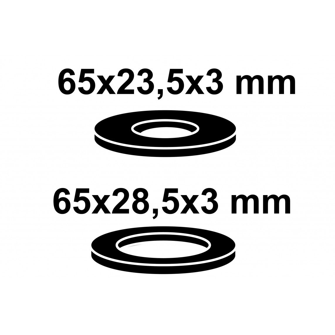 98028128 Reservoir afdichting- Set WISA, zwart, 65 x 23,5 x 3 mm /65 x 28,5 x 3mm (2x) vue 2