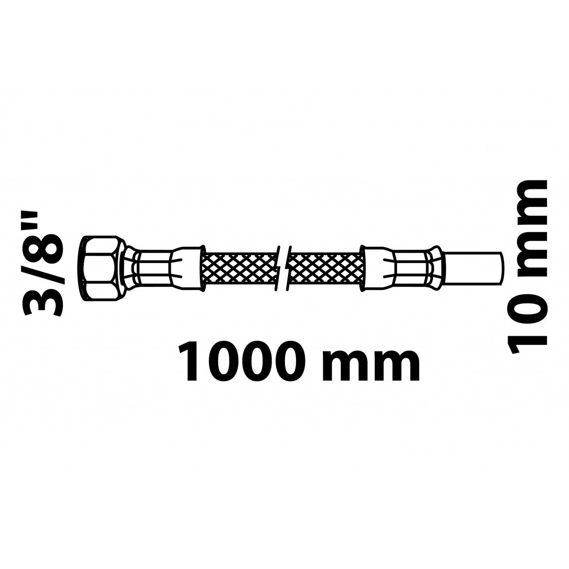 98628028 Tuyau de raccordement flexible 1000 mm, 3/8" F x 10 mm tube en cuivre vue 2