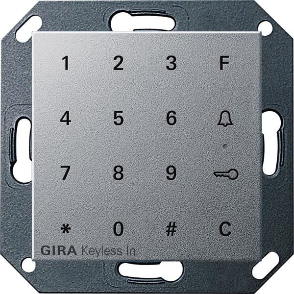 Clavier à code Gira Keyless In teinte Alu System 55 - clavier à code comme système de contrôle