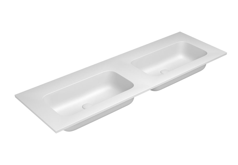 Van Marcke BY Falper Fin Tablette Double 2LAVABOS L1405XW505XH143MM Blanc Mat