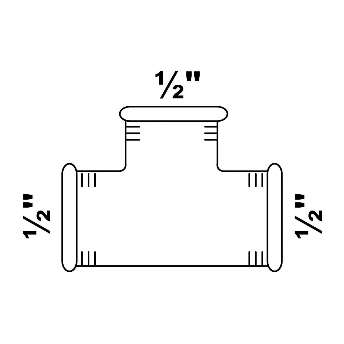 989731055 Tee piece, malleable galvanized, 1/2" female vue 2