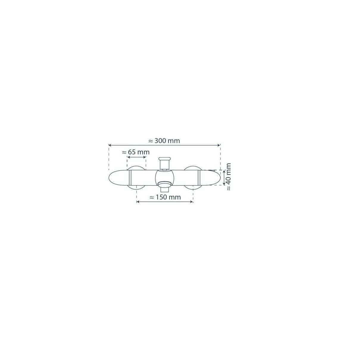 52440 SUPRA Thermostatic bathtub mixer, chrome vue 3