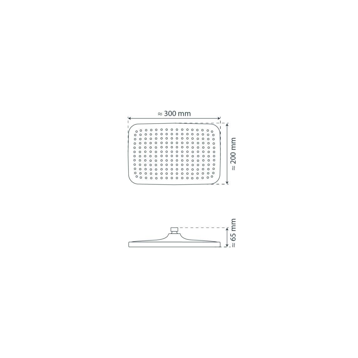 69212 LYON Head shower, chrome/light grey vue 2