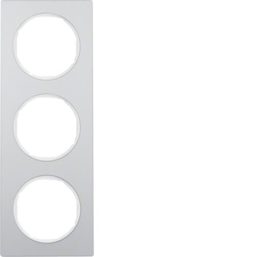 Plaque de recouvrement 3 postes Berker R.3 Alu / Blanc polaire