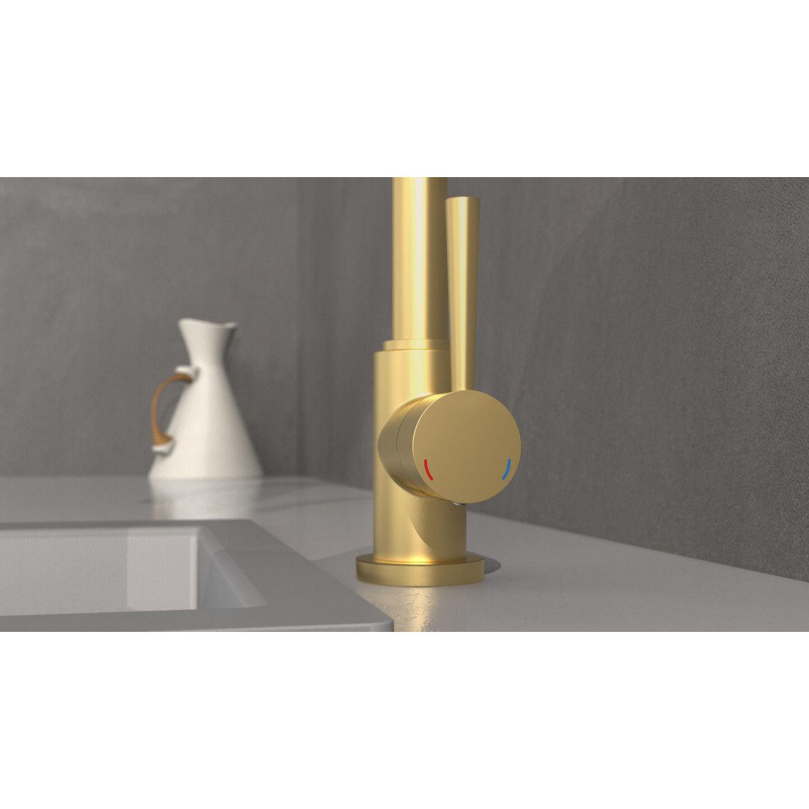 79167 CORNWALL Sink mixer, gold matt vue 5