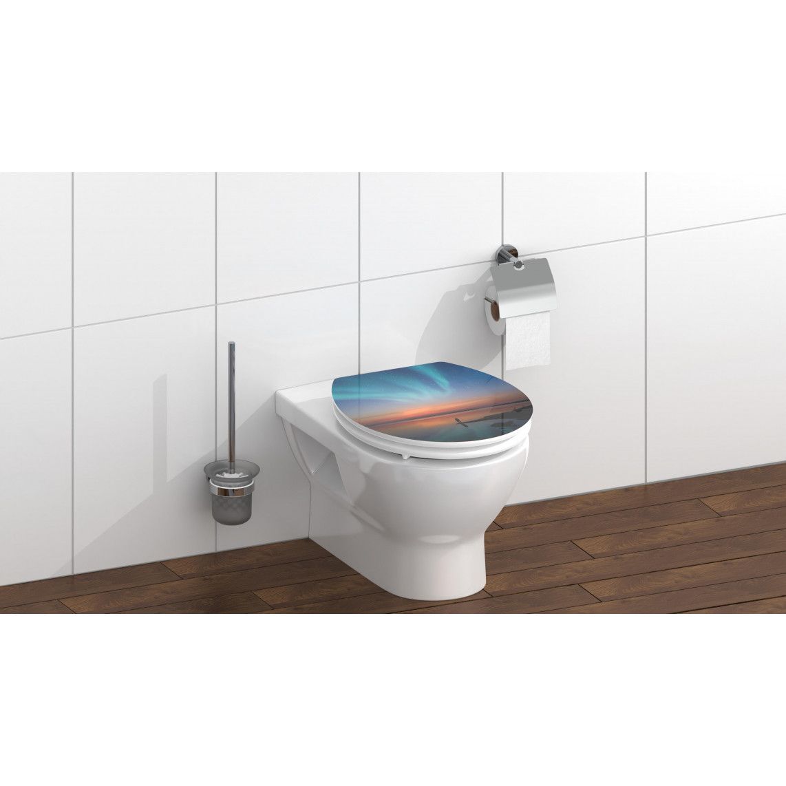 80548 MDF HG Toilet seat POLAR LIGHTS, with soft close vue 8