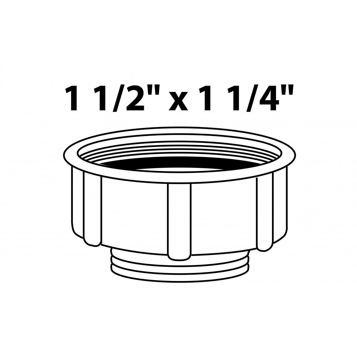 988377155 KS verloopstuk, wit, 1 1/2"BI x 1 1/4"BU, voor sifon vue 2