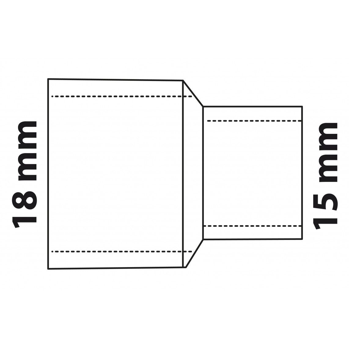 989063017 CU verloopsok, blanco, 18 mm x 15 mm, 2 mofen, (5240) vue 3