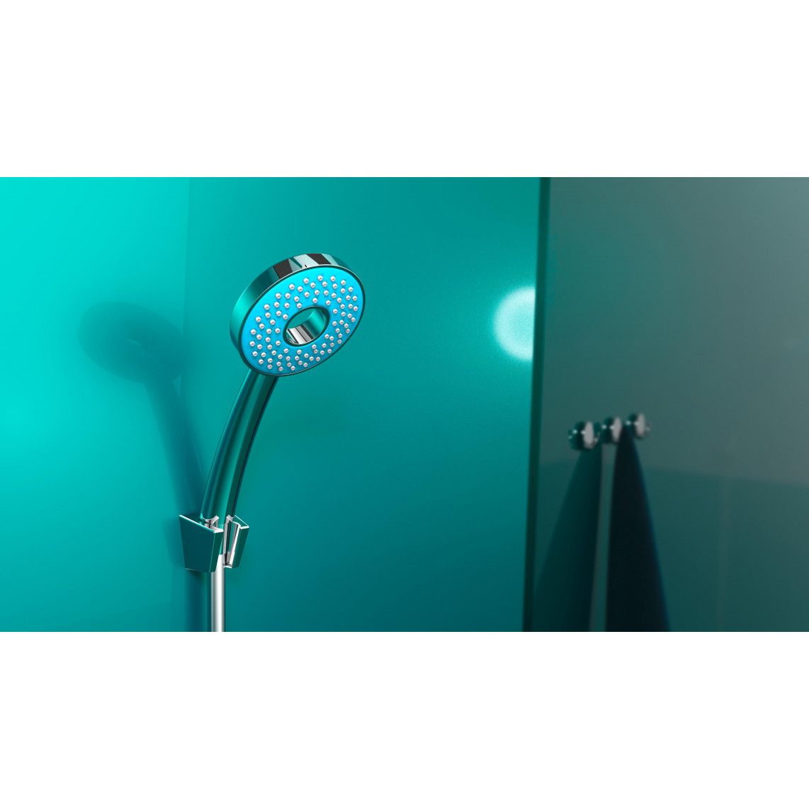DX6061 RIO Hand shower, chrome/ turquoise vue 3