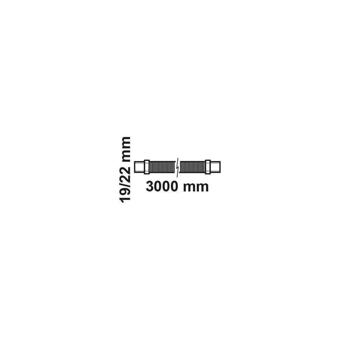 98667340 WAS Spiral-afvoerslang met Ophanging, 3 m, voor 3/4"T binnen ø: 19 mm/22 mm vue 2