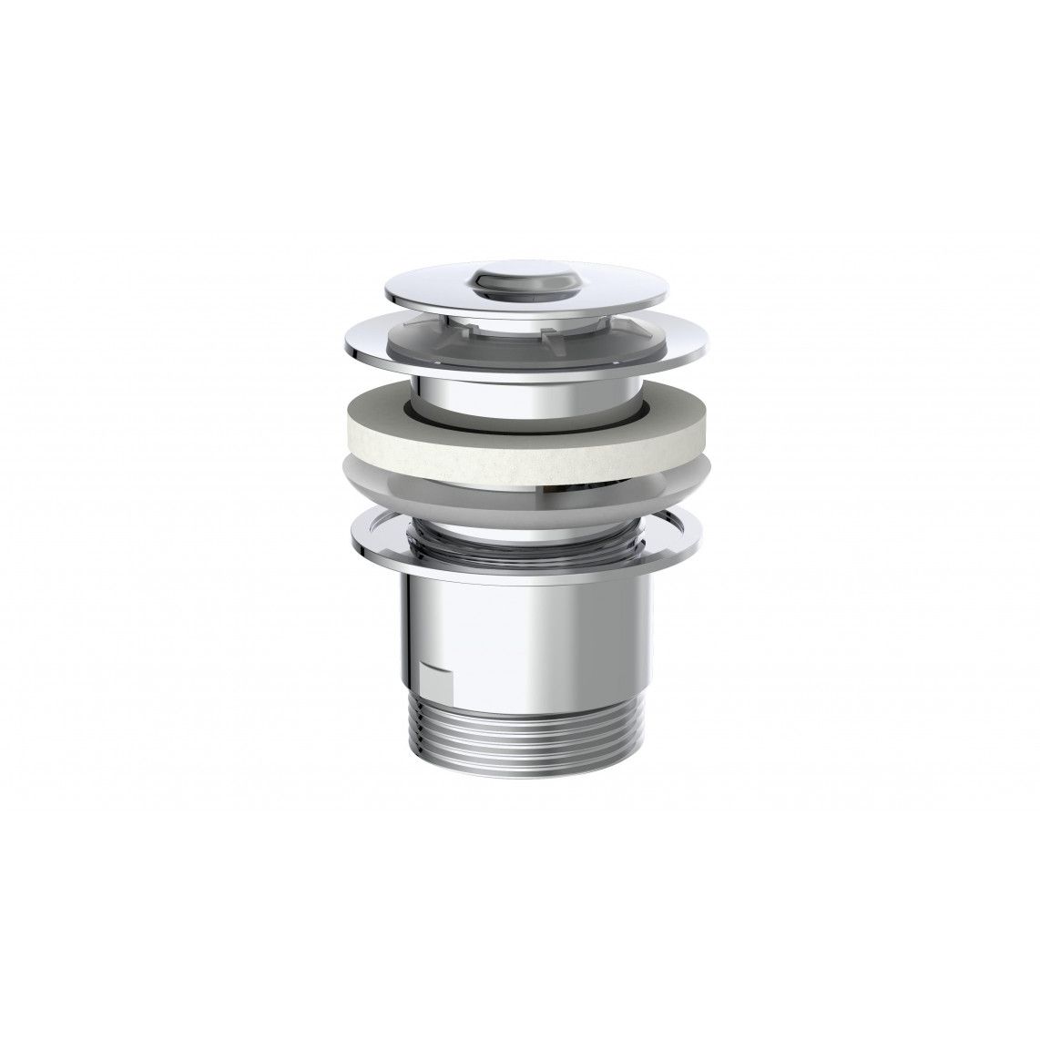 98807320 DAV-2WK Drain valve, chrome, 1 1/4" x 65 mm, with overflow vue 2