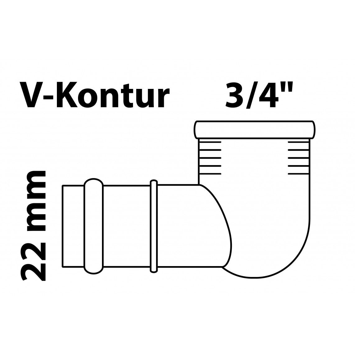 988621654 BR knie 90°, blanco, 22 mm x 3/4"BI, 1 mof, (P4090g) vue 2