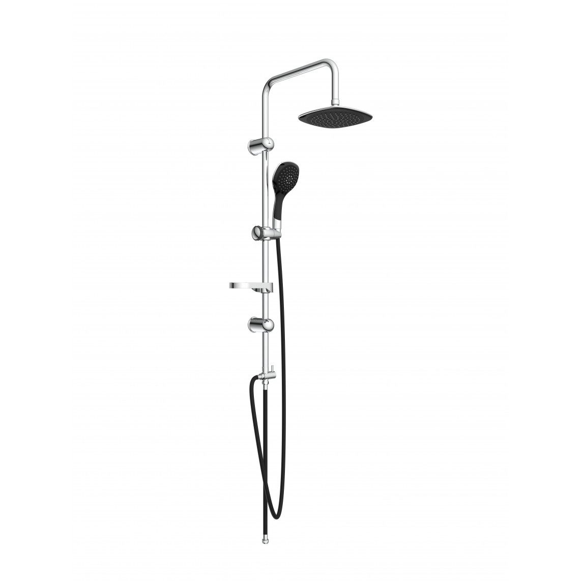 DXLD60088CS DUSCHTRAUM Overhead shower set, chrome/black vue 2