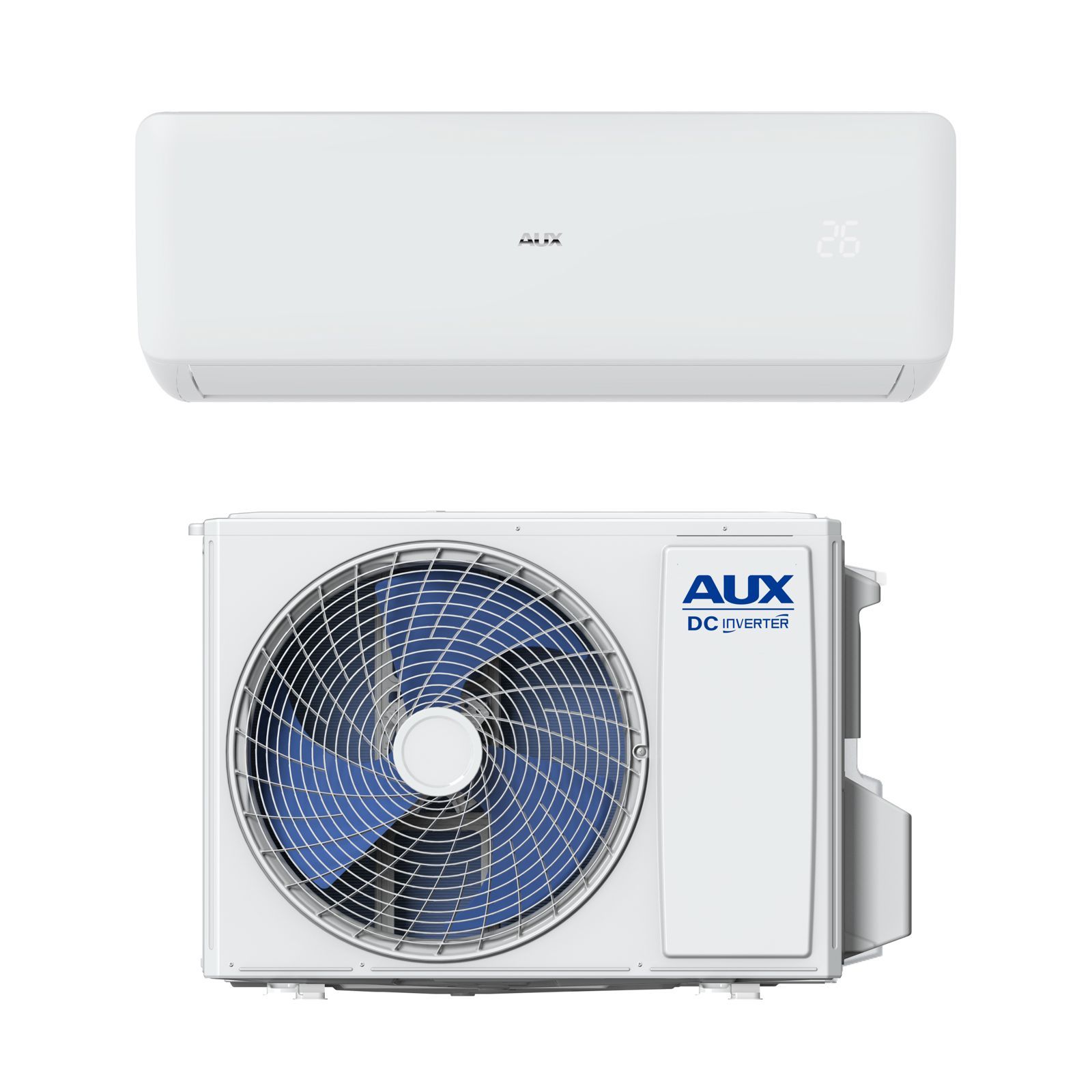 AUX SINGLE SPLIT CLIMATISEUR - UNITÉ EXTÉRIEURE ET INTÉRIEURE - PACK COMPLET - REFROIDISSEMENT ET CHAUFFAGE - WIFI - 12000 BTU - 3,5KW - R32 - BLANC MAT vue 2