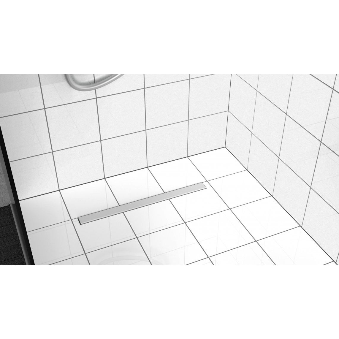 10024 Shower gutter, 700 mm, with stainless steel cover vue 5