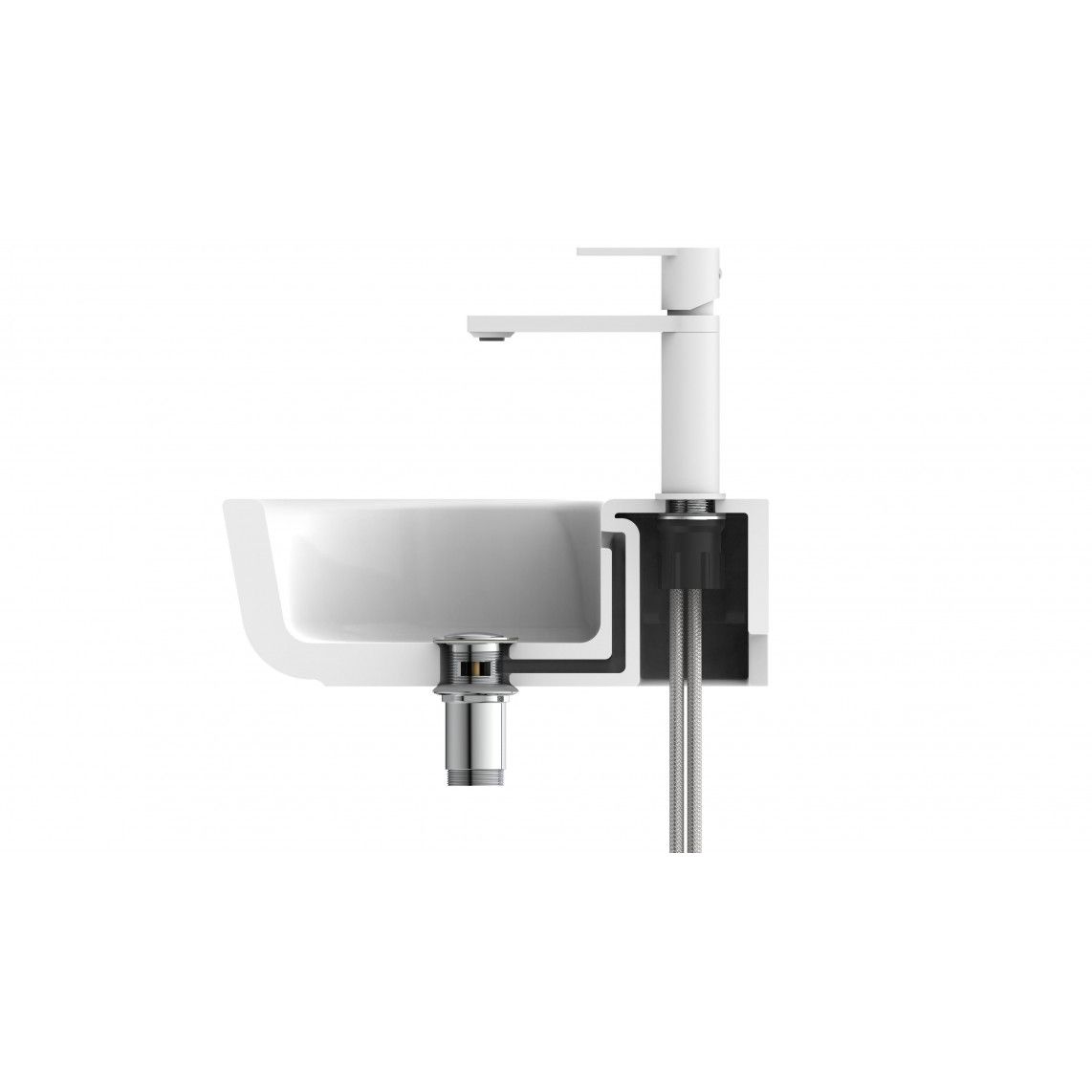 33018 MANHATTAN Wastafelkraan, mat wit vue 9