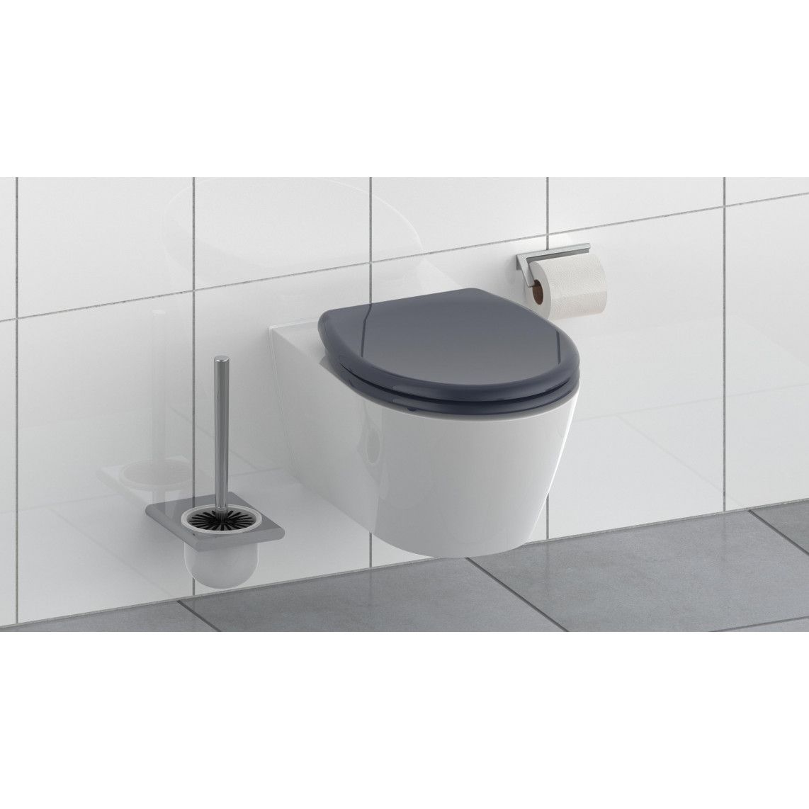 82304 Duroplast WC-zitting ANTHRAZIT, met valrem en afneembaar vue 7