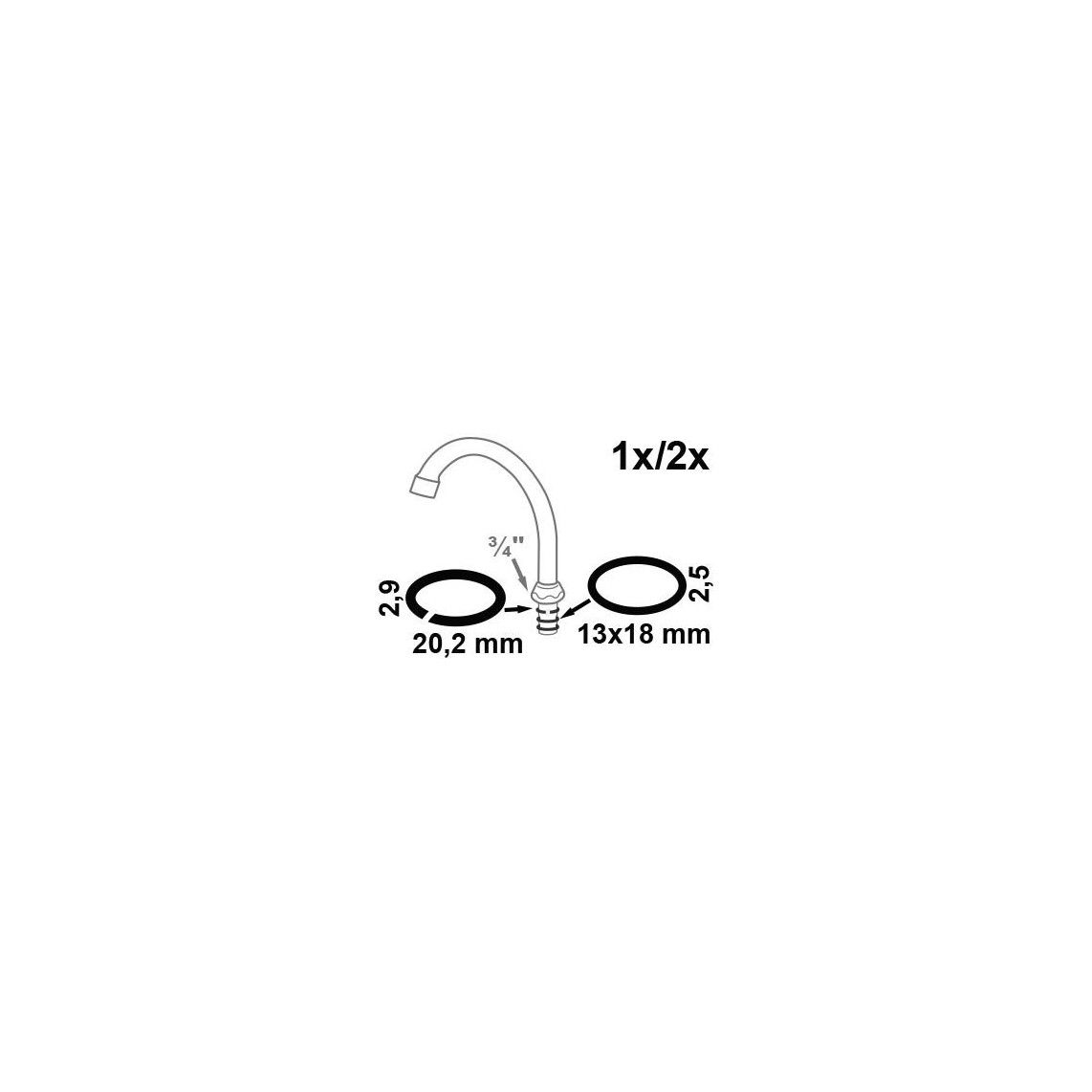 98696410 Pijpuitlaatafdichting, Rubber/KS, 12 x 17 x 2,5/20,2 x 2,9 mm vue 2