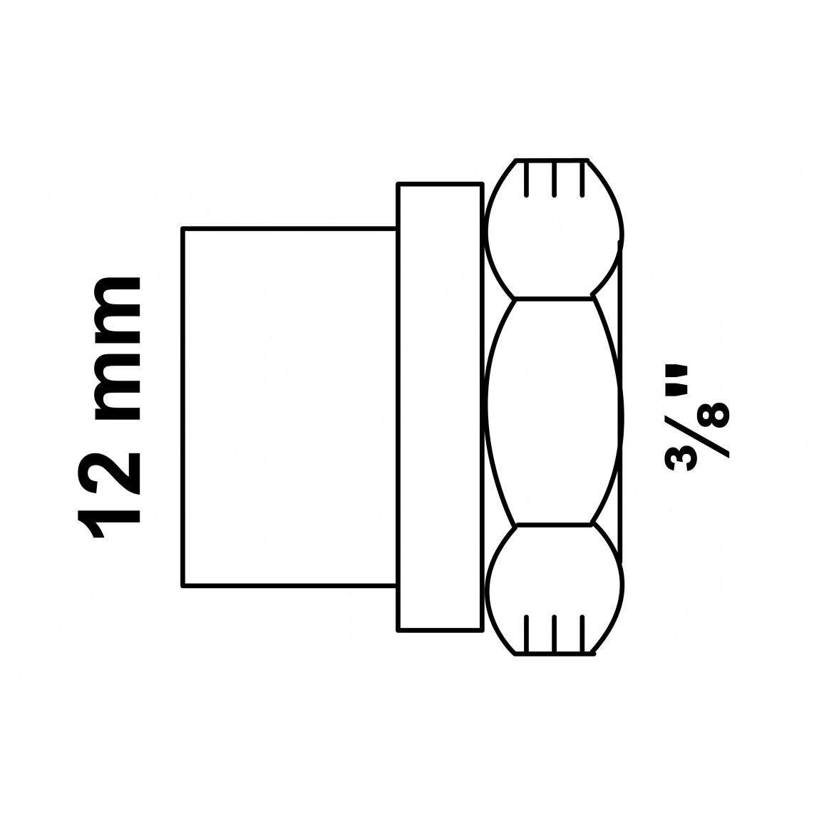 989101017 Transition socket, red brass, 12 mm x 3/8" female, 1 socket vue 2