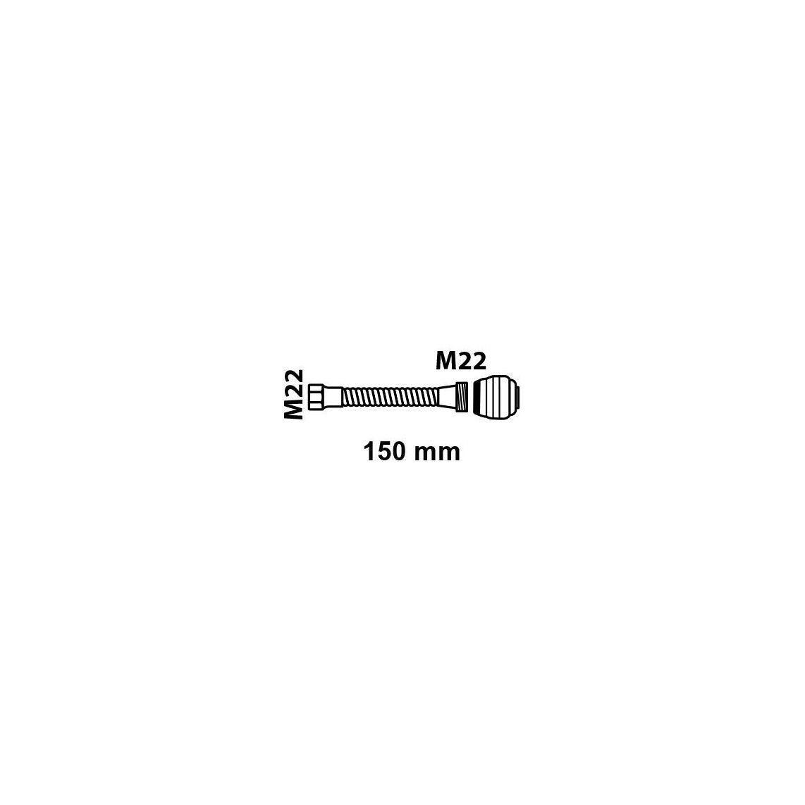 989549648 Metalen slang, chroom, M22IG, met spoeldouche vue 2