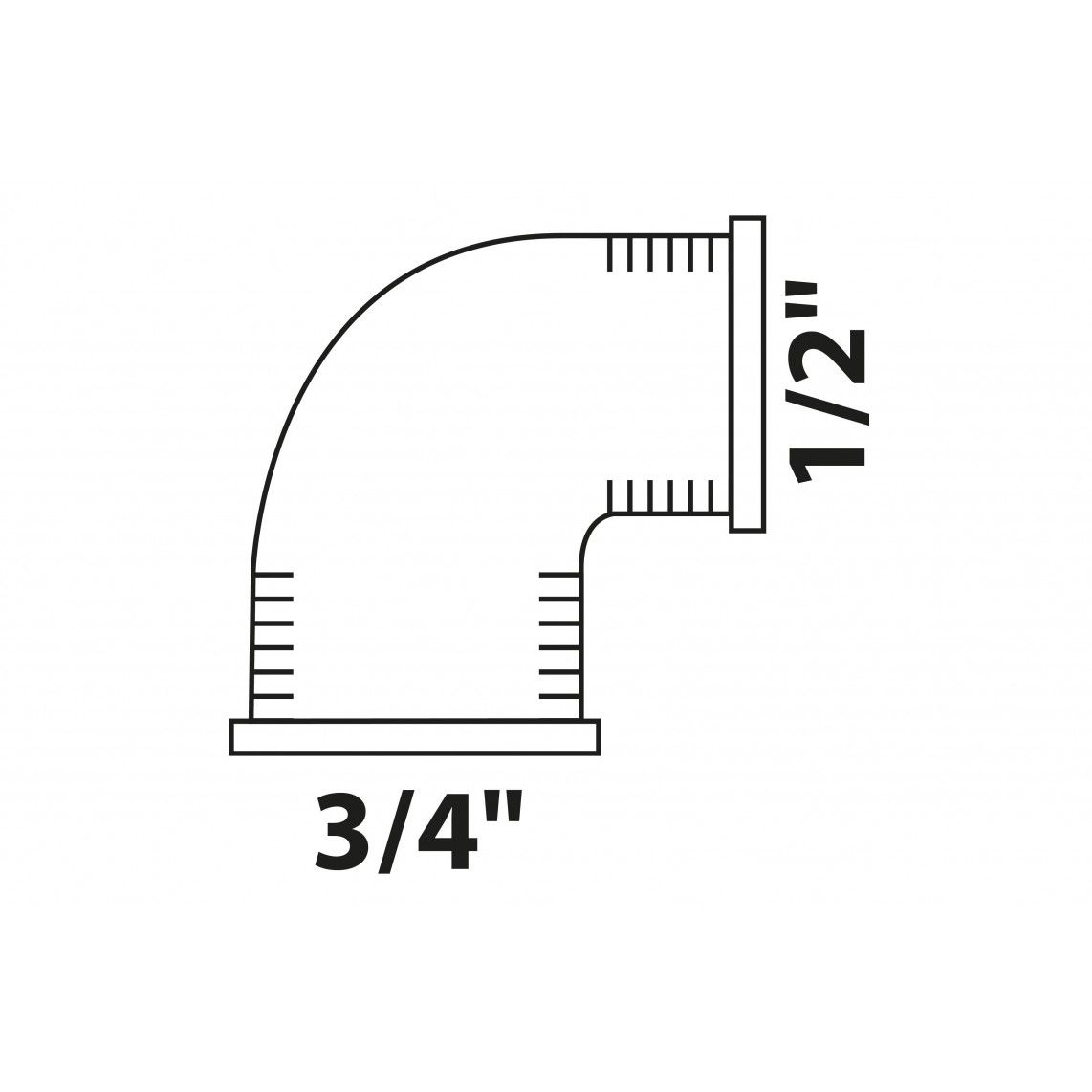 988955055 Reducing angle 90°, red brass, 3/4" female x 1/2" female vue 2