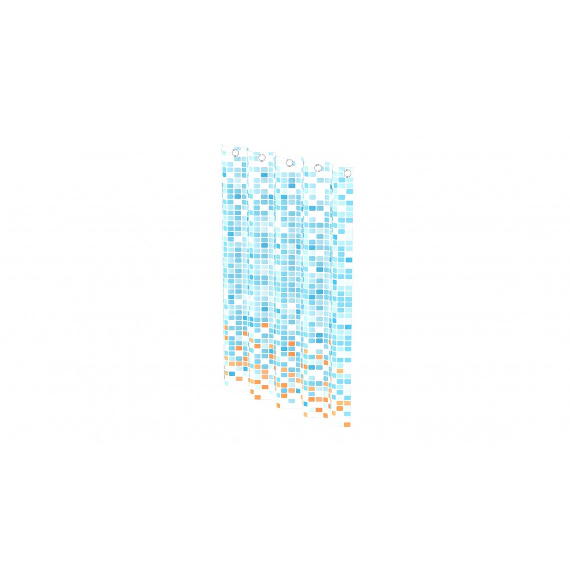 BA0402 Shower curtain, mosaic blue/orange vue 5