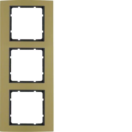 Plaque de recouvrement 3 postes Berker B.3 Alu, Or / Anthracite