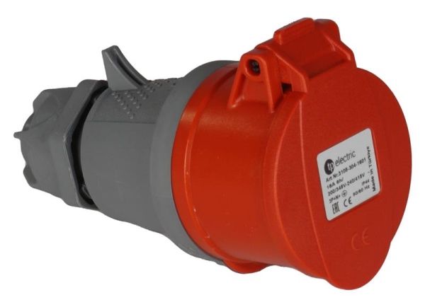Fiche CEE femelle 5 x 16A 380 - 415Vac Rouge IP44 avec raccords à visser