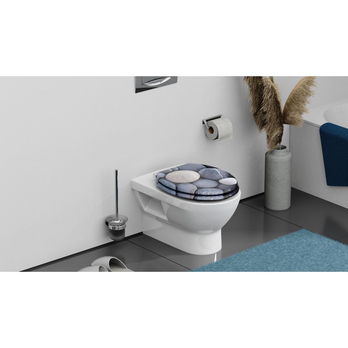 80130 MDF WC-zitting GREY STONES, met valrem vue 10
