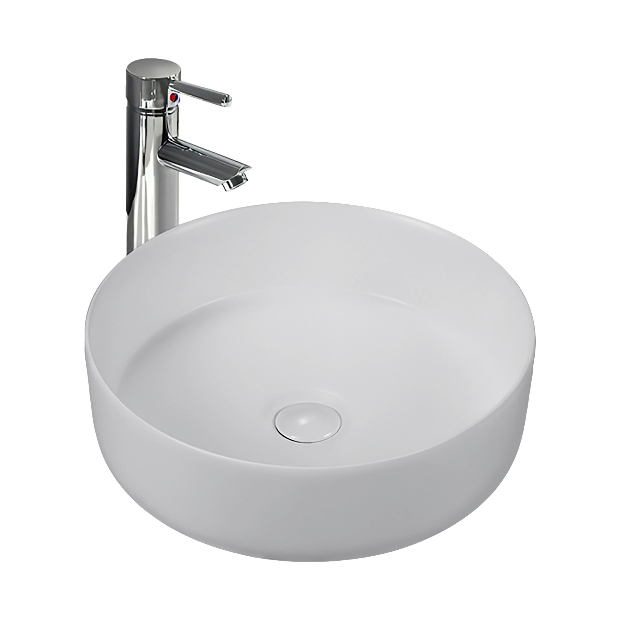 ALONI FIRA LAVABO - À POSER – SANS TROP-PLEIN – SANS TROU DE ROBINET – AVEC BONDE CLIC-CLAC – CÉRAMIQUE – 36X12,5X36 CM – BLANC MAT vue 2