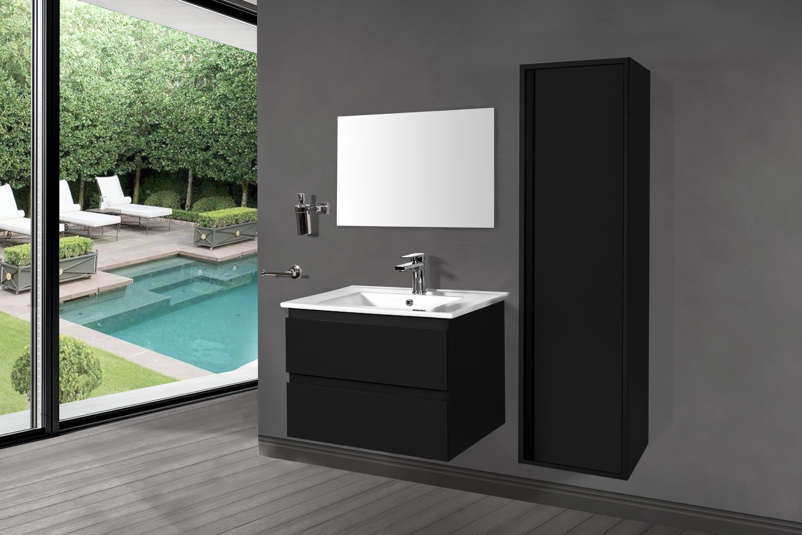 Aloni Sally Meuble Sous-plan (100CM) - Noir Mat
