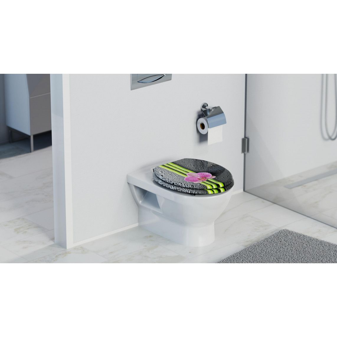 80121 MDF Toilet seat ASIA, with soft close vue 10