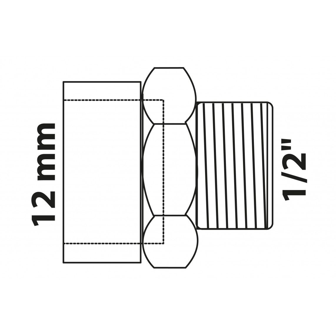 989087017 Transition nipple, red brass, 12 mm x 1/2" male, 1 socket vue 2
