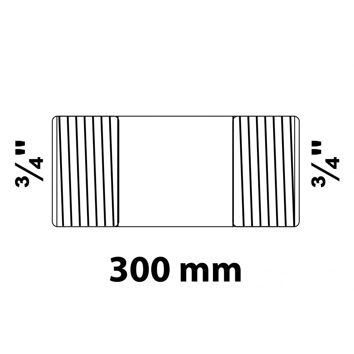 989824555 Barrel nipple, malleable galvanized, 3/4" x 300 mm vue 2