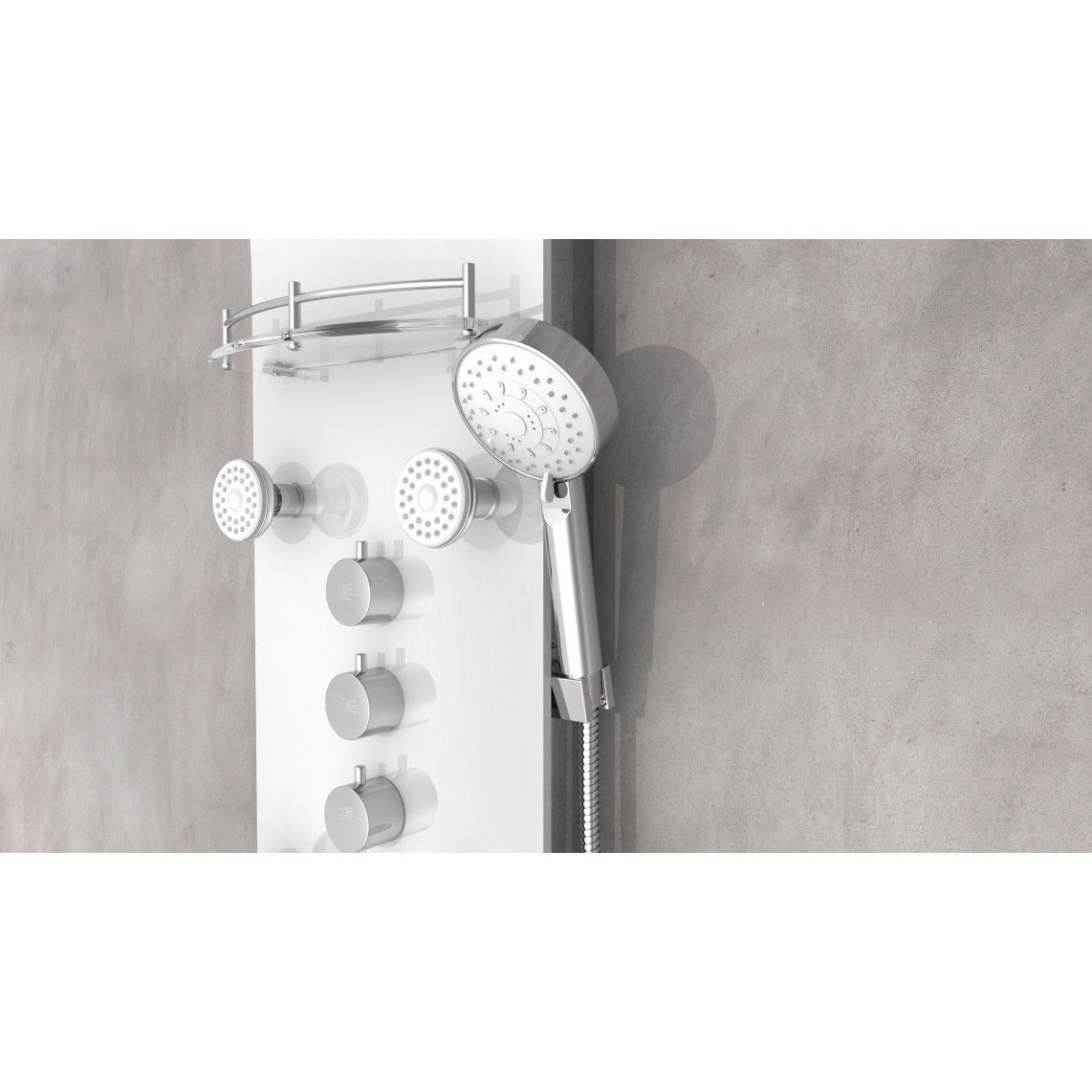 ORSP-YMSBW KARIBIK Shower panel, white vue 9