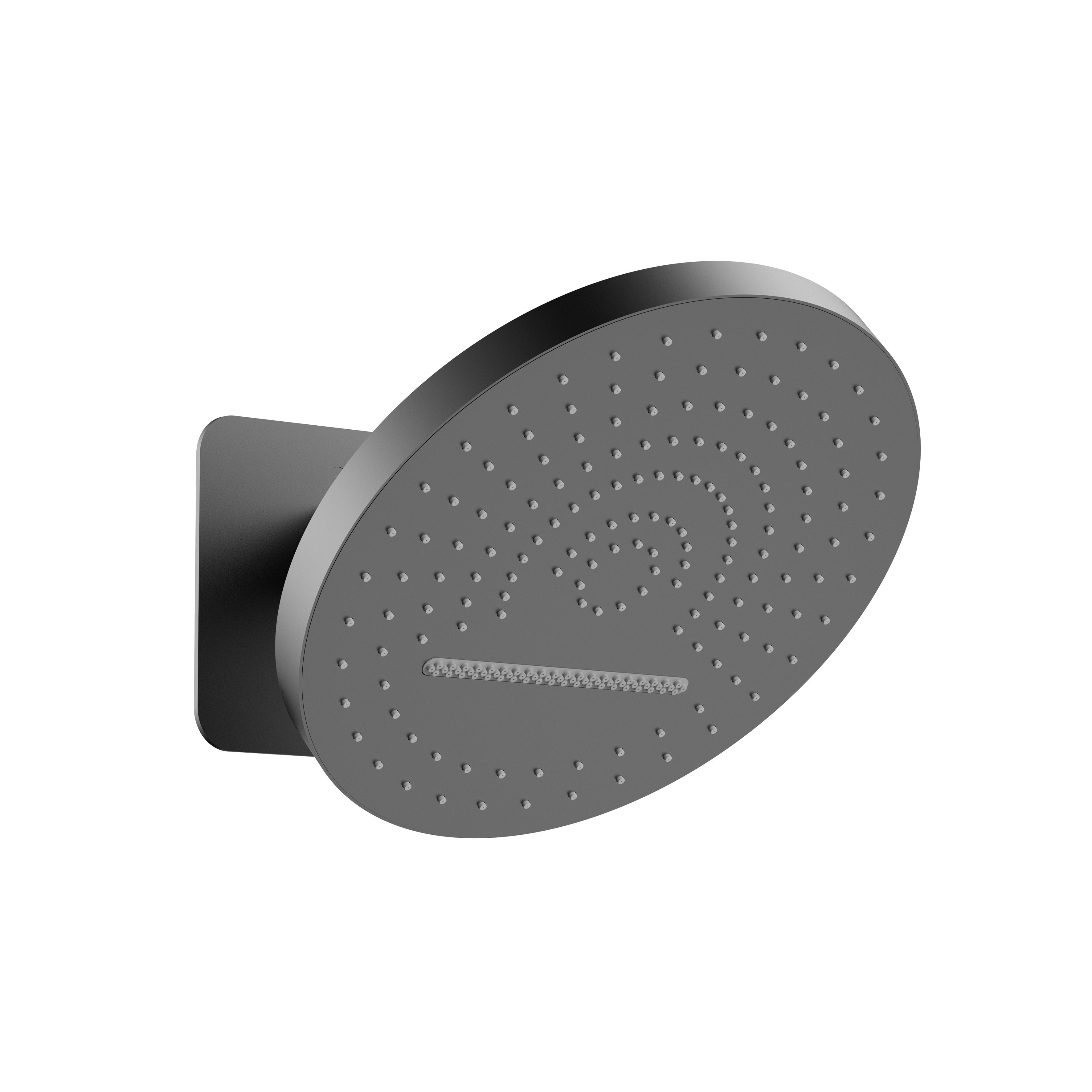 Uniforma Douche DE Tête Tropical Rain XL – 2 Jets – Montage Murale – Avec Boîtier D’encastrement – 32 CM – Gunmetal (pvd)