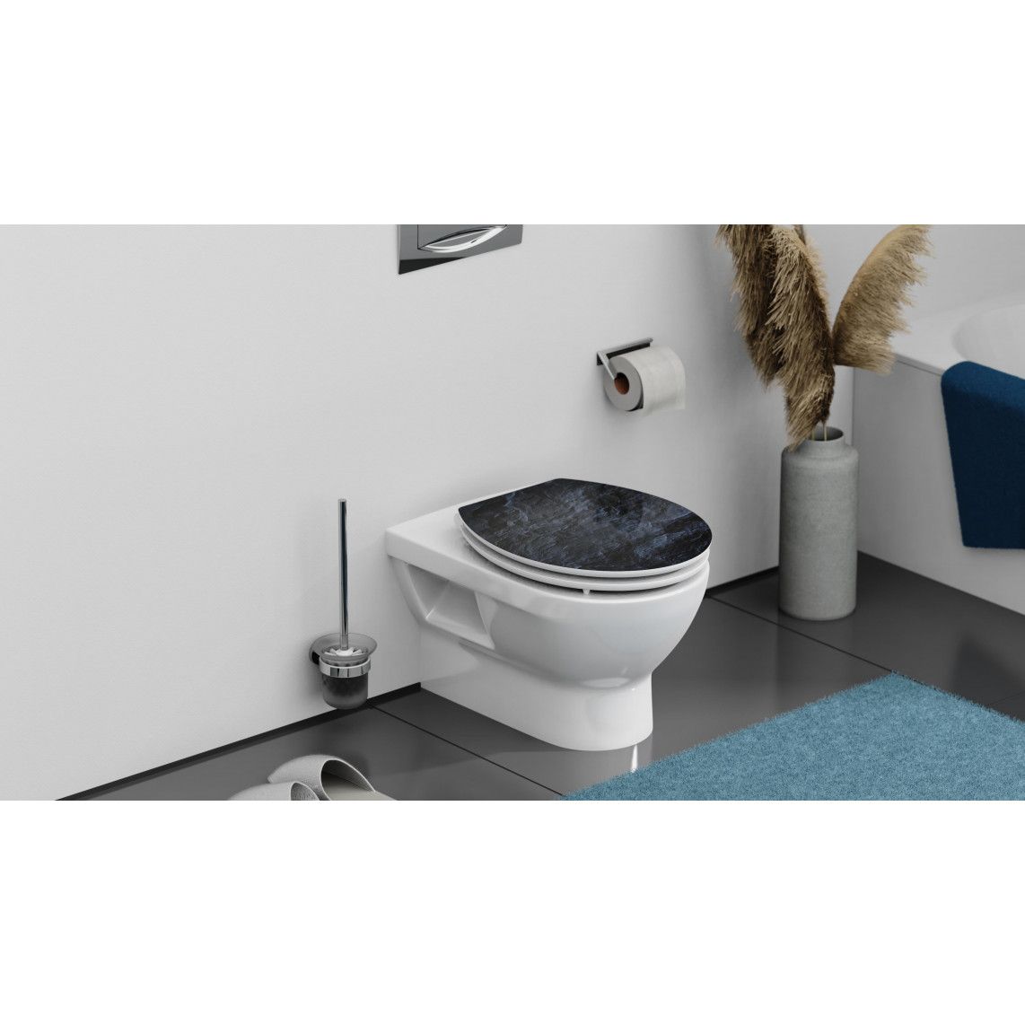 80535 MDF HG WC-zitting BLACK STONE, met valrem vue 11