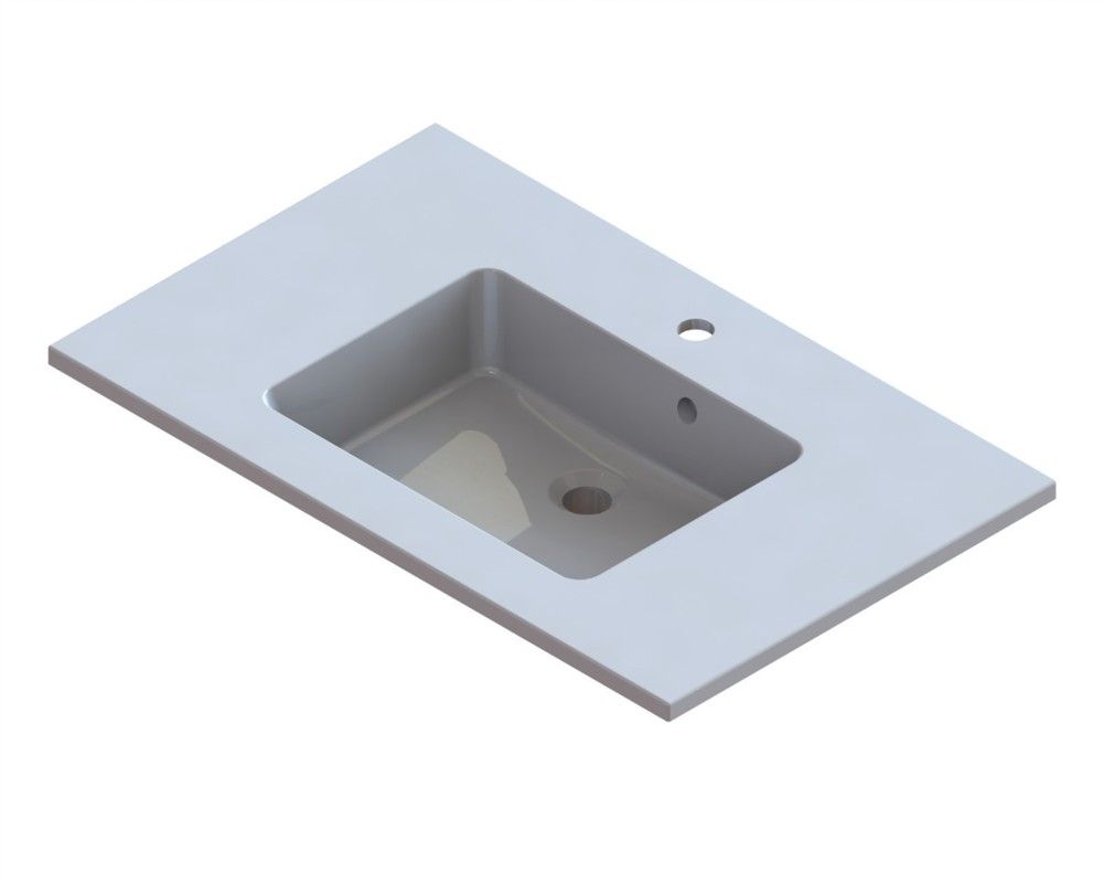 Intro Taz Tablette Intégrée Marbre Minéral Avec 1LAVABO 800×500MM Blanc