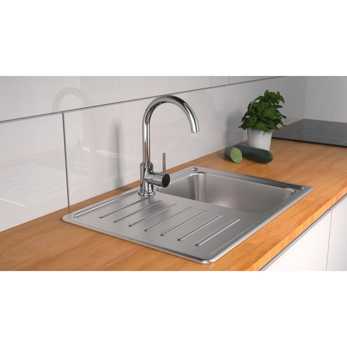 35319 CASALLA Keukenkraan lage druk, chroom vue 3