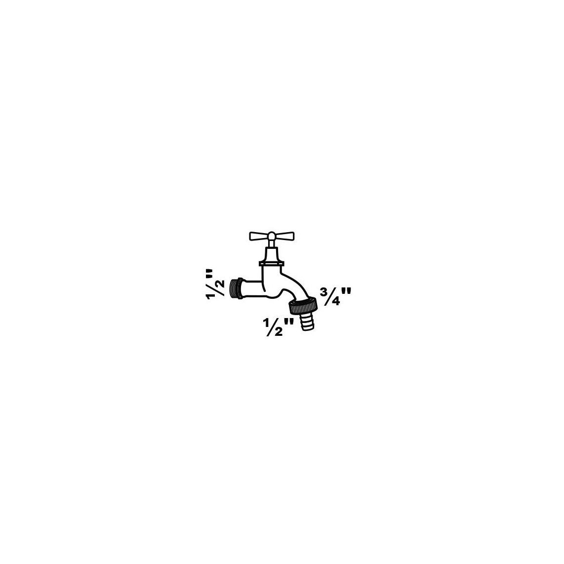 98618233 MS tapkraan groot Hendel, blanco matt, 1/2"BU x 3/4"BU x 1/2"T vue 2