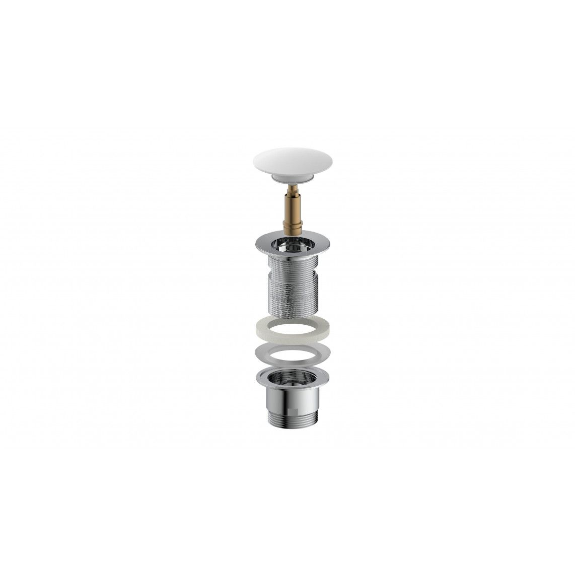 98807410 Design-drain valve, cap, white, 1 1/4" x 65 mm, with overflow vue 9