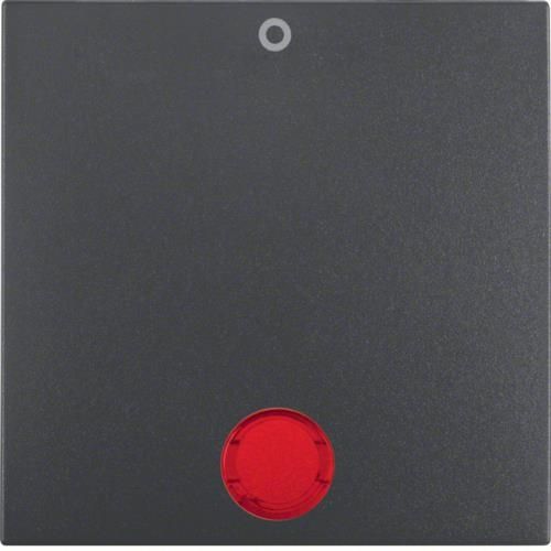 Touche avec voyant Rouge et inscription 0 Berker S.1 / B.3 / B.7 Anthracite, mat