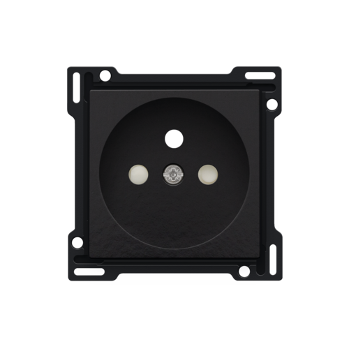 Set de finition pour prise de courant avec broche de terre et obturateurs de protection, profondeur d’encastrement de 28,5 mm, couleur piano black coated