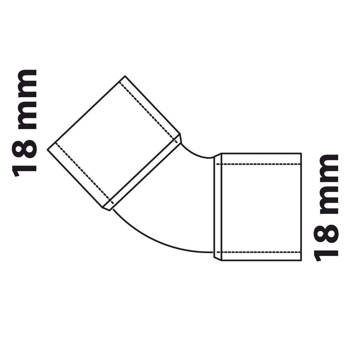 989113017 Elbow 45°, copper solder fitting, 18 mm, 2 sockets vue 3